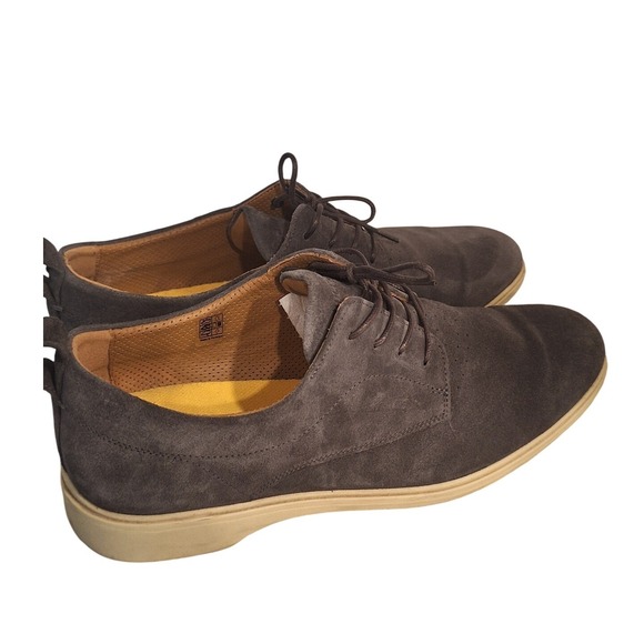 Amberjack The Original Mens US 11M Wide Dress Shoes Gray  Suede Lace Up Oxfords